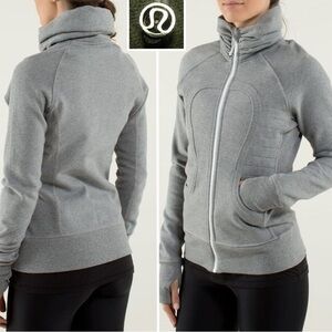 Lululemon mock neck Gray Scuba sweatshirt zip sweater